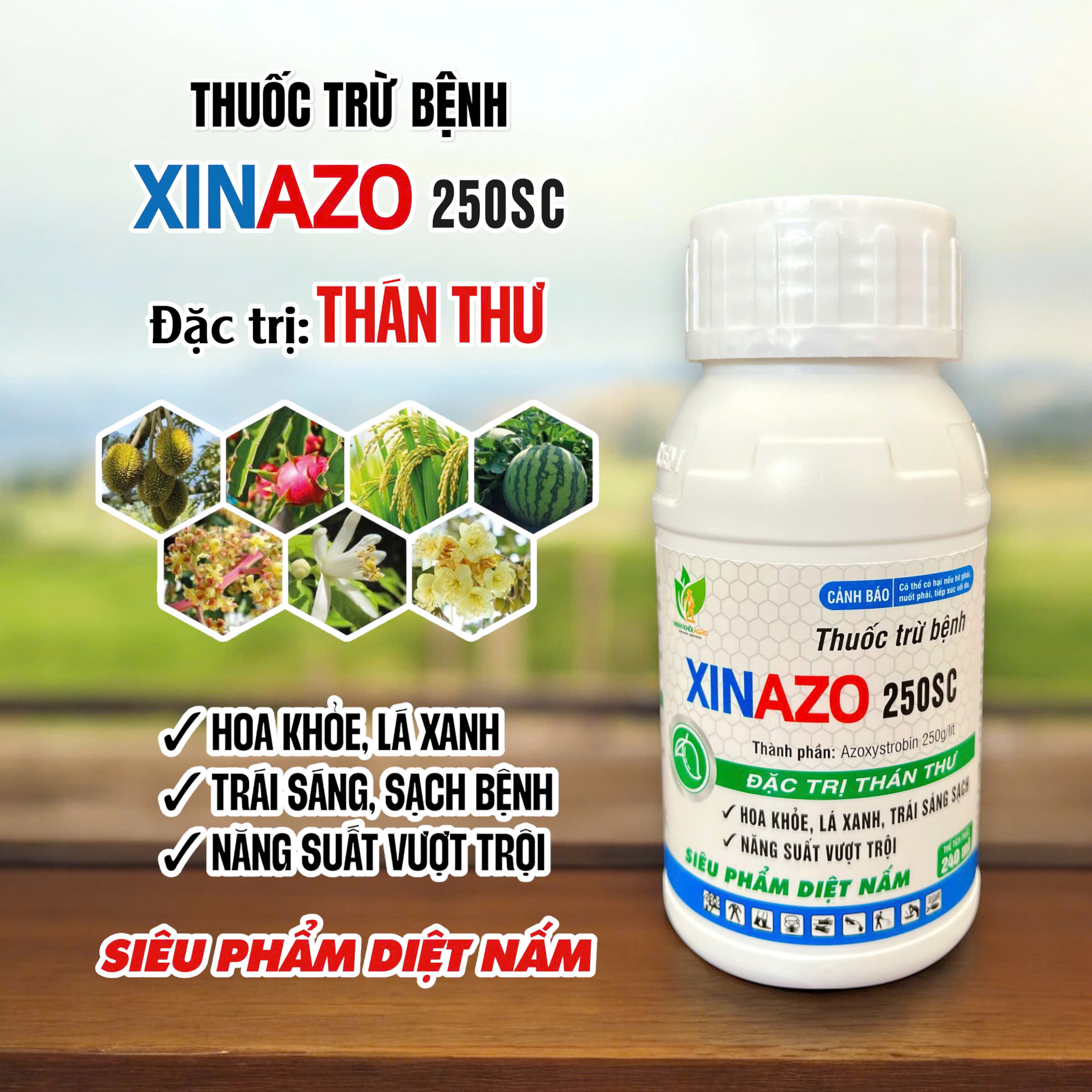Thuốc trừ bệnh XinAzo 250SC - Chai 240ml